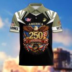Premium America 250th Anniversary US Veteran Polo Shirt ATTN020221, Gifts for U.S. Veterans, Gifts for Independence Day, Veterans Day - Image 20