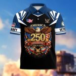 Premium America 250th Anniversary US Veteran Polo Shirt ATTN020221, Gifts for U.S. Veterans, Gifts for Independence Day, Veterans Day - Image 11
