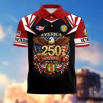 Premium America 250th Anniversary US Veteran Polo Shirt ATTN020221, Gifts for U.S. Veterans, Gifts for Independence Day, Veterans Day - Image 38