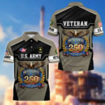 America 250th Anniversary US Veteran Polo Shirt DWWQ040321, Gifts for U.S. Veterans, Gifts for Independence Day, Veterans Day - Image 7