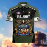 America 250th Anniversary US Veteran Polo Shirt DWWQ040321, Gifts for U.S. Veterans, Gifts for Independence Day, Veterans Day - Image 2