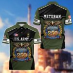 America 250th Anniversary US Veteran Polo Shirt DWWQ040321, Gifts for U.S. Veterans, Gifts for Independence Day, Veterans Day - Image 4