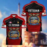 America 250th Anniversary US Veteran Polo Shirt DWWQ040321, Gifts for U.S. Veterans, Gifts for Independence Day, Veterans Day - Image 37