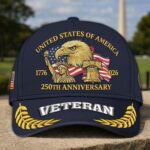 Premium America 250th Anniversary Embroidered US Veterans Hats CPVC100301, Gifts For U.S. Veterans, Gifts For Independence Day, Veterans Day. - Image 11