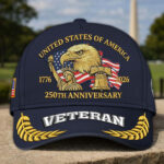 Premium America 250th Anniversary Embroidered US Veterans Hats CPVC100301, Gifts For U.S. Veterans, Gifts For Independence Day, Veterans Day. - Image 23