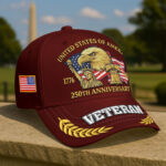 Premium America 250th Anniversary Embroidered US Veterans Hats CPVC100301, Gifts For U.S. Veterans, Gifts For Independence Day, Veterans Day. - Image 27