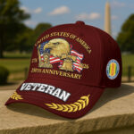 Premium America 250th Anniversary Embroidered US Veterans Hats CPVC100301, Gifts For U.S. Veterans, Gifts For Independence Day, Veterans Day. - Image 31