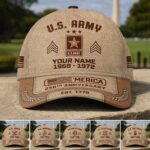 Premium US Veterans Baseball Hats CPHN250311, Custom Name, Rank, Year, Gifts For US Veterans, Gifts For Independence Day, Veterans Day.